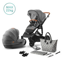Универсальная коляска 2 в 1 Kinderkraft Prime Gray + MommyBag (KKWPRIMGRMB200)