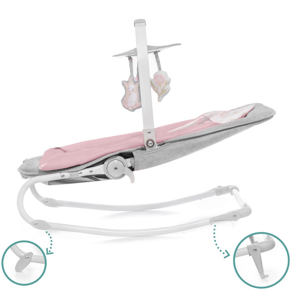 Шезлонг-качалка Kinderkraft Felio 2020 Peony Rose (KKBFELOPNK000N)