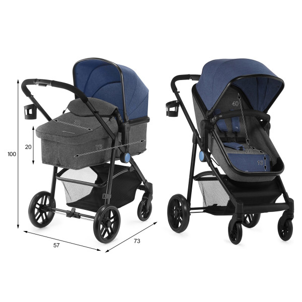 Универсальная коляска 3 в 1 Kinderkraft Juli Denim.