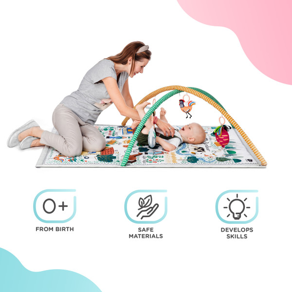 Развивающий коврик-палатка 3 в 1 Kinderkraft Little Gardener (KPLIGA00MUL0000)