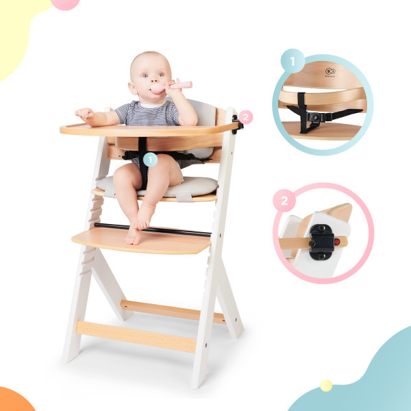 Стульчик для кормления Kinderkraft Enock White Wood (KHENOC0PWHT0000)