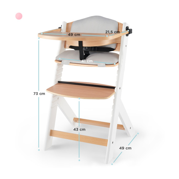 Стульчик для кормления Kinderkraft Enock White Wood (KHENOC0PWHT0000)