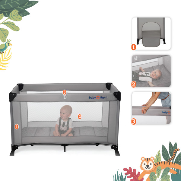 Кровать-манеж Babytiger Viki Grey (BLVIKI00GRY0000)