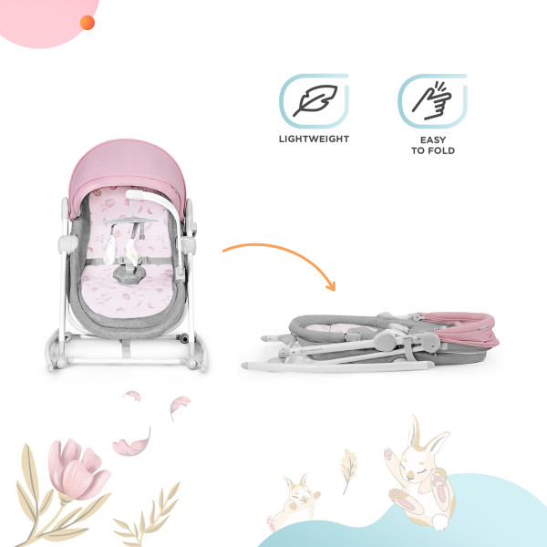 Шезлонг-качалка 5 в 1 Kinderkraft Nola Peony Rose (KBNOLA00PNK0000)