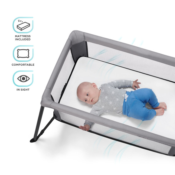Кровать-манеж 2 в 1 Kinderkraft Movi Grey (KCMOVI00GRY0000)