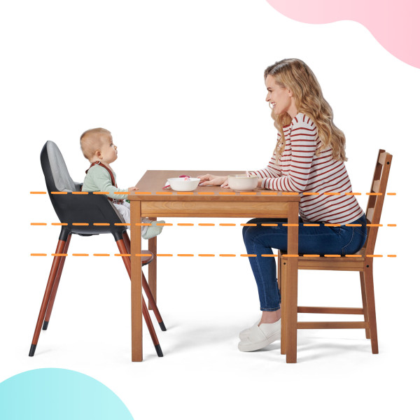 Стульчик для кормления 2 в 1 Kinderkraft Finix Grey (KHFINIX0GRY0000)