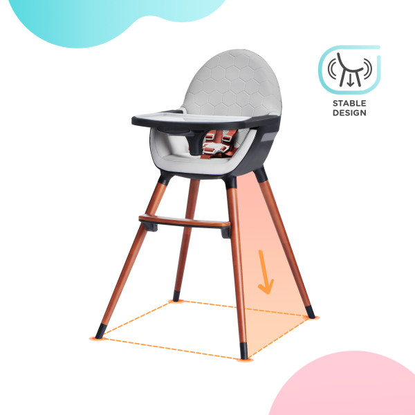 Стульчик для кормления 2 в 1 Kinderkraft Finix Grey (KHFINIX0GRY0000)