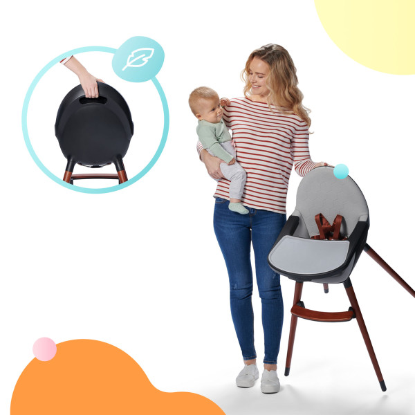 Стульчик для кормления 2 в 1 Kinderkraft Finix Grey (KHFINIX0GRY0000)