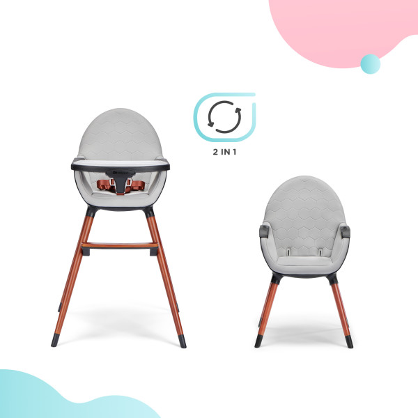 Стульчик для кормления 2 в 1 Kinderkraft Finix Grey (KHFINIX0GRY0000)