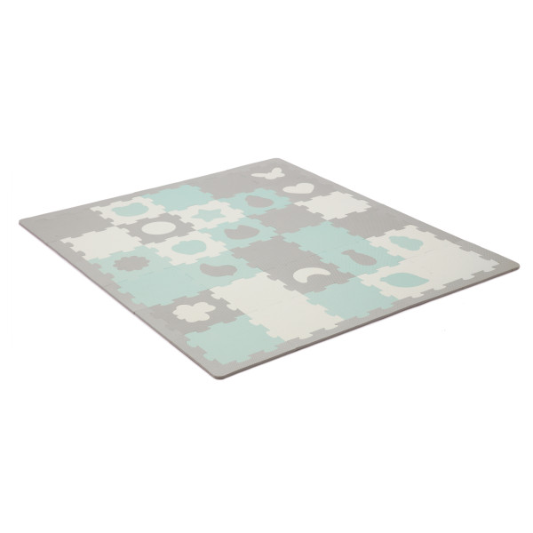 Коврик-пазл Kinderkraft Luno Shapes Mint, 30 элементов (KPLUSH00MIN0000)