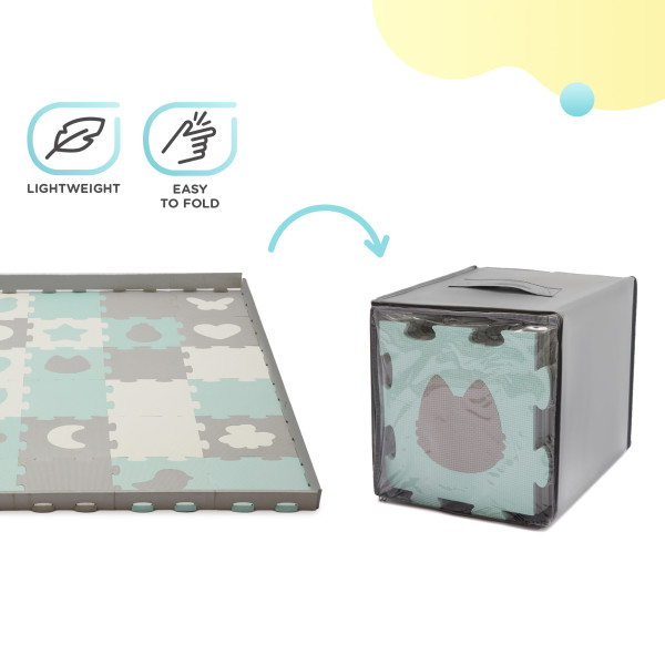 Коврик-пазл Kinderkraft Luno Shapes Mint, 30 элементов (KPLUSH00MIN0000)