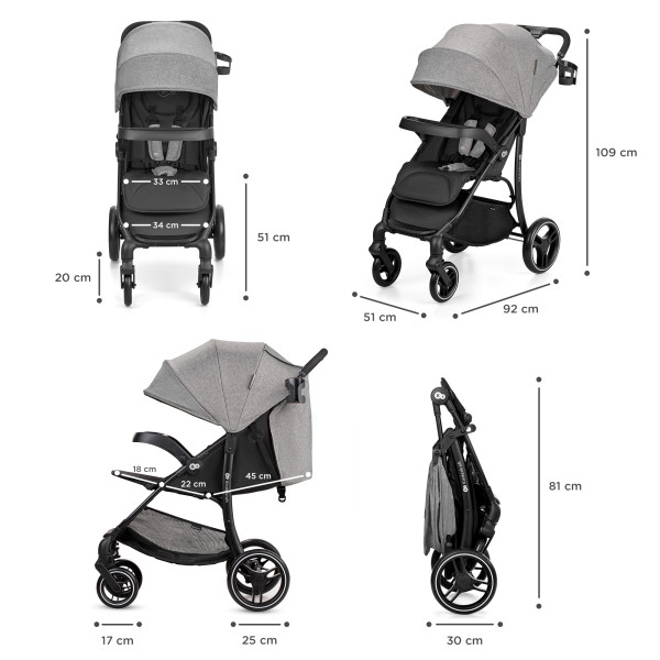 Прогулочная коляска Kinderkraft Trig 2 TR Grey (KSTRIG2TGRY0000)