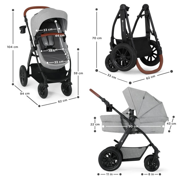 Универсальная коляска 3 в 1 Kinderkraft Xmoov CT Dark Gray (KSXMOV00DGR3000)