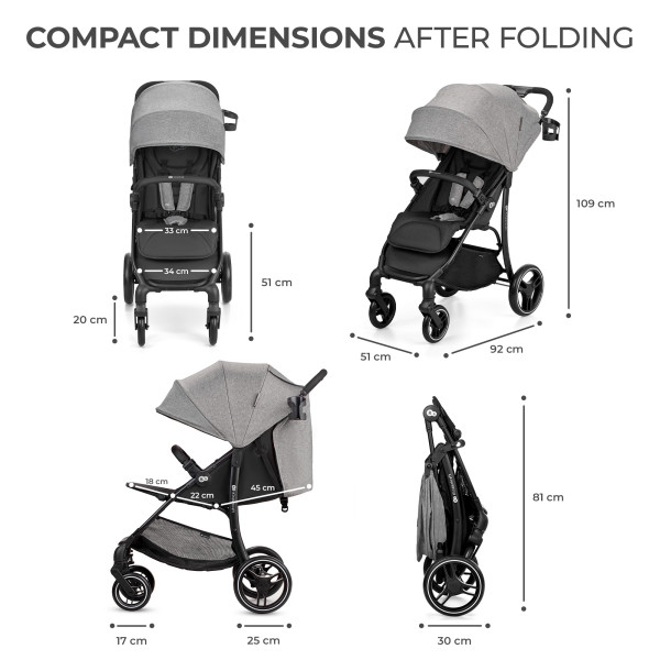 Прогулочная коляска Kinderkraft Trig 2 Grey (KSTRIG02GRY0000)