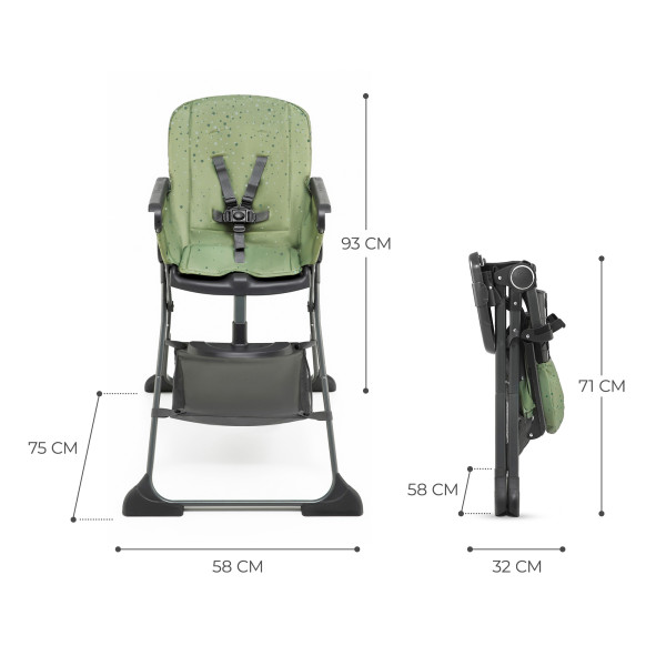 Стульчик для кормления Kinderkraft Foldee Green (KHFOLD00GRE0000)
