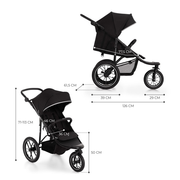Прогулочная коляска Kinderkraft Helsi Deep Black (KSHELS00BLK0000)