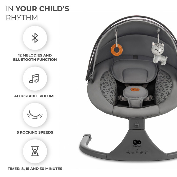 Кресло-качалка Kinderkraft Lumi 2 Dark Grey (KBLUMI02DGR0000)