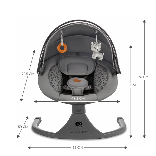 Кресло-качалка Kinderkraft Lumi 2 Dark Grey (KBLUMI02DGR0000)