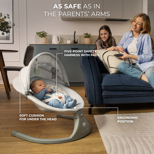 Кресло-качалка Kinderkraft Lumi 2 Dark Grey (KBLUMI02DGR0000)