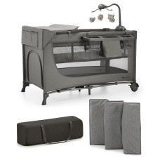 Кровать-манеж с пеленатором Kinderkraft Joy 2 Dark Grey (KLJOY02DGR000AC)