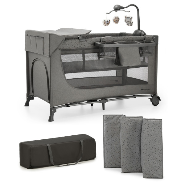 Кровать-манеж с пеленатором Kinderkraft Joy 2 Dark Grey (KLJOY02DGR000AC)