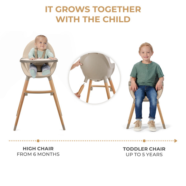 Стульчик для кормления 2 в 1 Kinderkraft Fini 2 Beige (KHFINI02BEG0000)