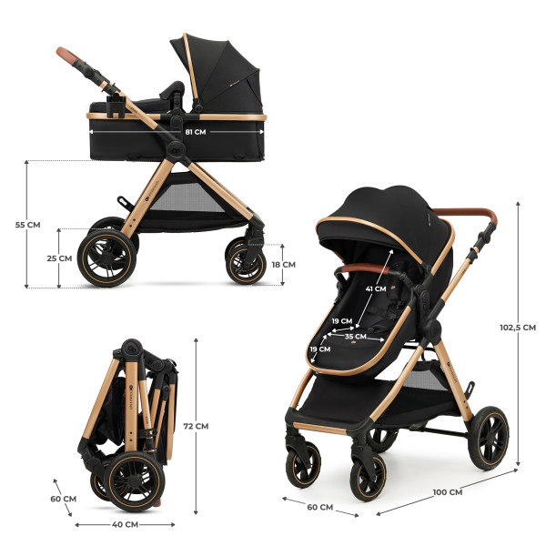 Универсальная коляска 3 в 1 Kinderkraft Esme Pure Black.