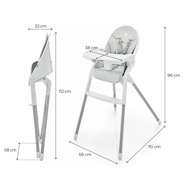 Стульчик для кормления Kinderkraft Dinnly Grey (KHDINN00LGR0000)