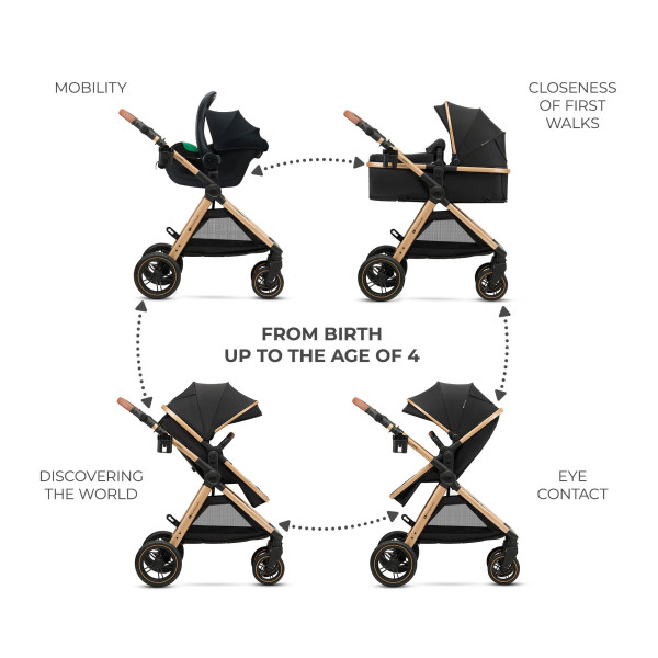 Универсальная коляска 3 в 1 Kinderkraft Esme Pro Pure Black.