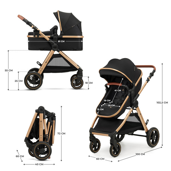 Универсальная коляска 3 в 1 Kinderkraft Esme Pro Pure Black.