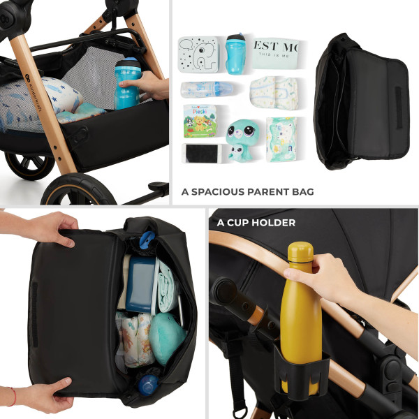 Универсальная коляска 3 в 1 Kinderkraft Esme Pro Pure Black.