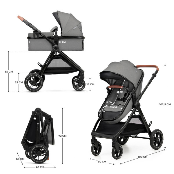 Универсальная коляска 2 в 1 Kinderkraft Esme Grey (KSESME00GRY2000)