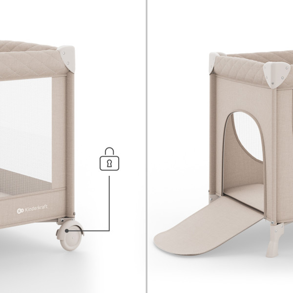 Кровать-манеж Kinderkraft Leody UP Beige (KCLEODUPBEG0000)