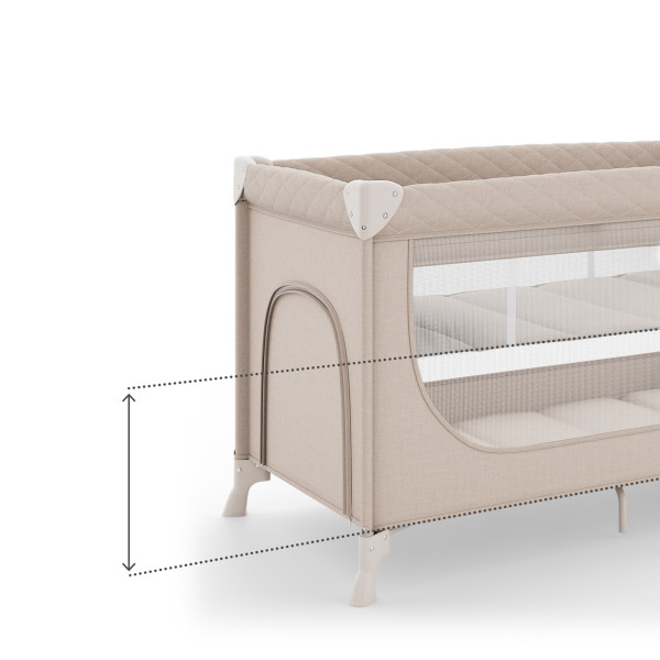 Кровать-манеж с пеленатором Kinderkraft Leody Up Beige (KCLEODUPBEG00AC)