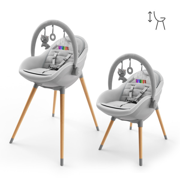 Стульчик для кормления 2 в 1 Kinderkraft Fini Up Grey (KHFINIUPGRY0000)