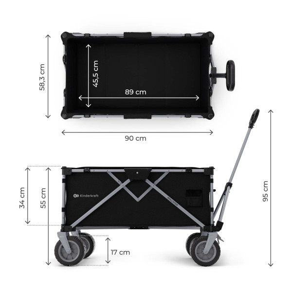 Складная туристическая тележка Kinderkraft Rollster Mystic Black (KSROLL00BLK0000)