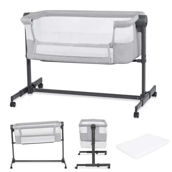 Приставная кровать-люлька Kinderkraft Nestee Up 2 Light Grey (KLNEE002LGR0000)