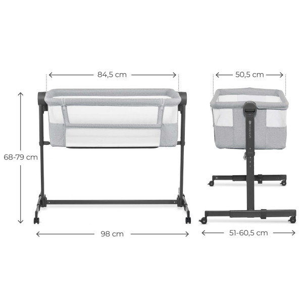 Приставная кровать-люлька Kinderkraft Nestee Up 2 Light Grey (KLNEE002LGR0000)
