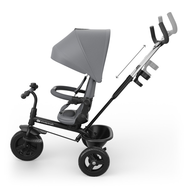 Трехколесный велосипед Kinderkraft Aston 2 Plus Grey (KRASTO02GRYPL00)