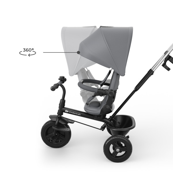 Трехколесный велосипед Kinderkraft Aston 2 Plus Grey (KRASTO02GRYPL00)