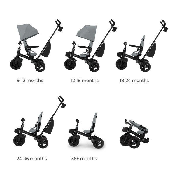 Трехколесный велосипед Kinderkraft Aveo 2 Plus Grey (KRAVEO02GRY0000)