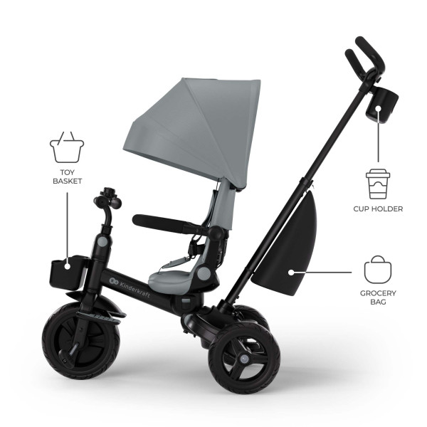 Трехколесный велосипед Kinderkraft Aveo 2 Plus Grey (KRAVEO02GRY0000)