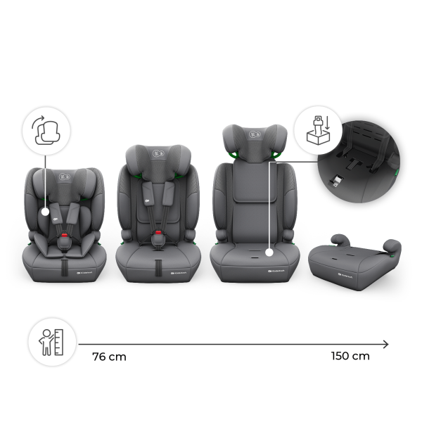 Автокресло Kinderkraft Comfort Up 2 Plus i-Size Grey (KCCOUP02GRYPL00)